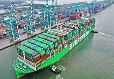 Seven percent of container ships are built in Chinese shipyards